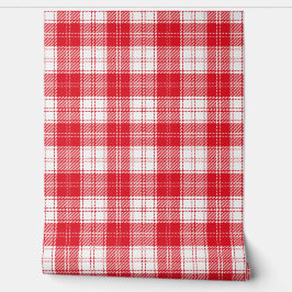 Rode Plaid Behang