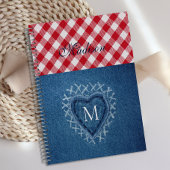 Rode Plaid Buffalo Check Denim Hart Monogram Planner
