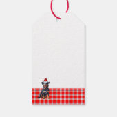 Rode Plaid en Beauceron Hondenliefhebber Kerst Cadeaulabel (Achterkant)