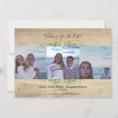 Rode Plaid en rustiek hout foto vakantie kaart (Achterkant)