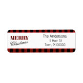 Rode Plaid Gepersonaliseerde Adresetiketten Etiket (Voorkant)