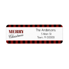 Rode Plaid Gepersonaliseerde Adresetiketten Etiket