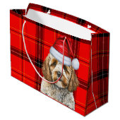 Rode Plaid Kerst Cockapoo Hond Vakantie Groot Cadeauzakje (Achterkant Gekanteld)