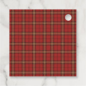 Rode Plaid Kerst Festieve Patroon - Bedankjes Labels (Achterkant)