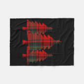 Rode Plaid Kerstboom Pine Trees Fleece Deken (Voorkant (Horizontaal))