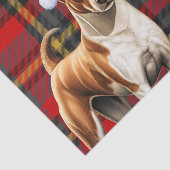 Rode Plaid Kerstmis Basenji Dog Holiday Tissuepapier (Detail)