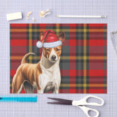 Rode Plaid Kerstmis Basenji Dog Holiday Tissuepapier (Craft)