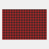 Rode Plaid Trio Inpakpapier Vel (Voorkant)