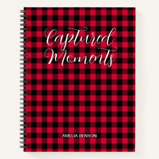 Rode plaids, tartan, buffel controleert patroon notitieboek