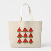 Rode Plak Watermeloen Grote Tote Bag (Achterkant)