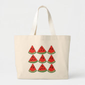 Rode Plak Watermeloen Grote Tote Bag (Voorkant)