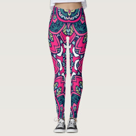Rode plakboek Patroon Leggings