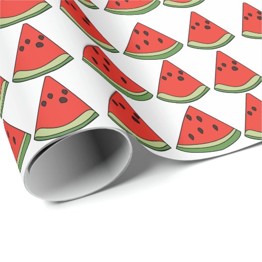 Rode plakjes watermeloen cadeaupapier (Rol Hoek)