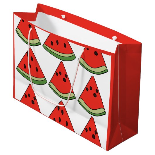 Rode plakjes watermeloen groot cadeauzakje (Voorkant Gekanteld)