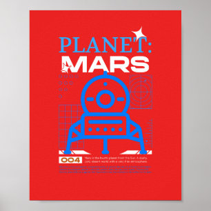 Rode planeet Mars poster