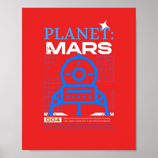 Rode planeet Mars poster (Voorkant)