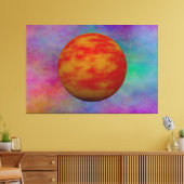 Rode planet in een universum van plasma canvas afdruk (Insitu (Woonkamer))