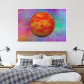 Rode planet in een universum van plasma canvas afdruk (Insitu (Slaapkamer))