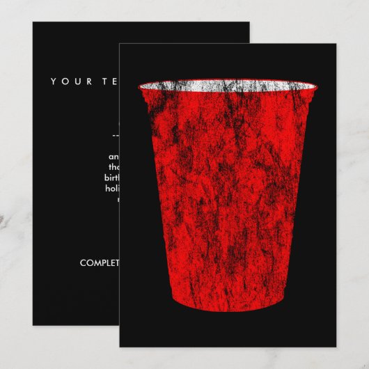 rode plastic beker kaart (Voorkant / Achterkant)