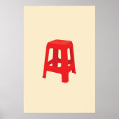 Rode Plastic Kruk Print  (Voorkant)