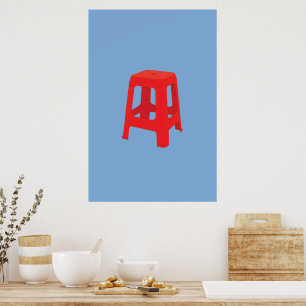 Rode Plastic Kruk Print