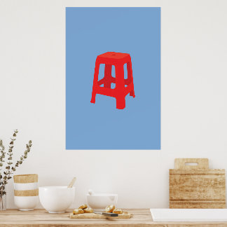 Rode Plastic Kruk Print