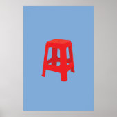 Rode Plastic Kruk Print (Voorkant)