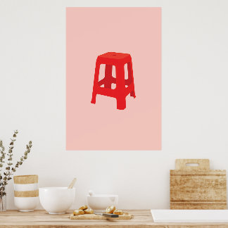 Rode Plastic Kruk Print