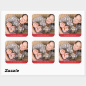 Rode Plein Baby's Eerste Kerst Foto Stickers (Vel)