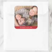 Rode Plein Baby's Eerste Kerst Foto Stickers (Tas)