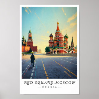 Rode Plein Moskou Rusland Muurkunst, Stadsgezicht Poster