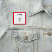 Rode Plein Naam Badge met Logo Magnetische of Pin (In situ)