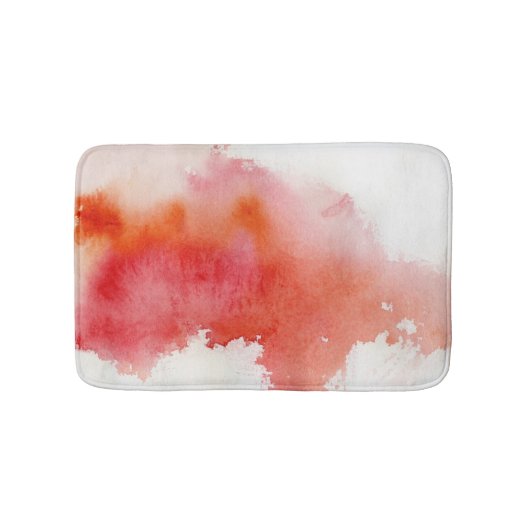 Rode plek, waterverf abstracte hand geschilderd badmat (Voorkant)