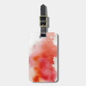 Rode plek, waterverf abstracte hand geschilderd bagagelabel (Voorkant verticaal)