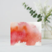 Rode plek, waterverf abstracte hand geschilderd briefkaart (Staand voorkant)