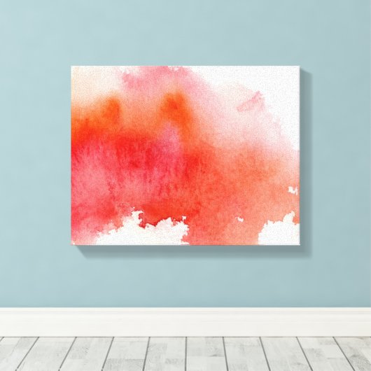 Rode plek, waterverf abstracte hand geschilderd canvas afdruk (Insitu (Houten vloer))