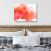 Rode plek, waterverf abstracte hand geschilderd canvas afdruk (Insitu (Slaapkamer))