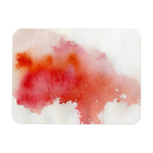 Rode plek, waterverf abstracte hand geschilderd magneet