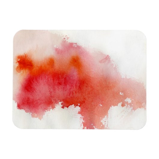 Rode plek, waterverf abstracte hand geschilderd magneet (Horizontaal)