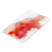 Rode plek, waterverf abstracte hand geschilderd magneet (Linkerzijde)