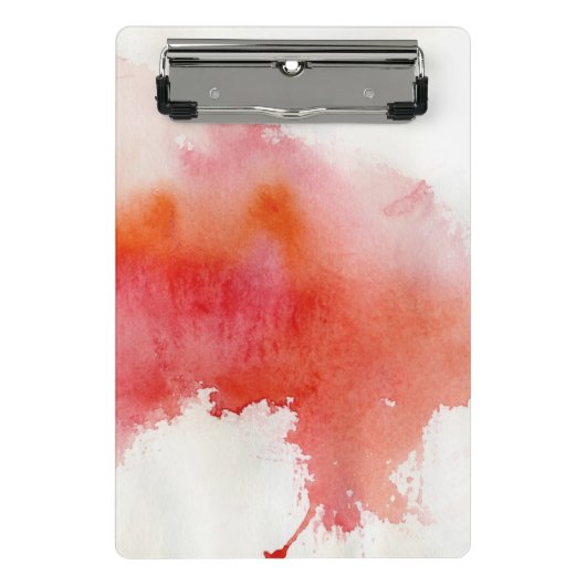 Rode plek, waterverf abstracte hand geschilderd mini klembord (Voorkant)
