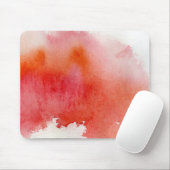 Rode plek, waterverf abstracte hand geschilderd muismat (Met muis)