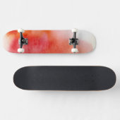 Rode plek, waterverf abstracte hand geschilderd persoonlijk skateboard (Horizontaal)
