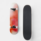 Rode plek, waterverf abstracte hand geschilderd persoonlijk skateboard (Voorkant)