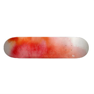 Rode plek, waterverf abstracte hand geschilderd persoonlijk skateboard