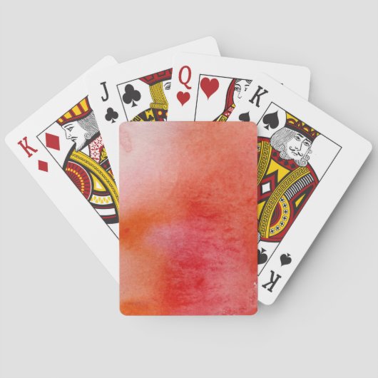 Rode plek, waterverf abstracte hand geschilderd pokerkaarten (Achterkant)