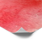 Rode plek, waterverf abstracte hand geschilderd poster (Hoek)