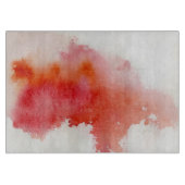 Rode plek, waterverf abstracte hand geschilderd snijplank (Voorkant)