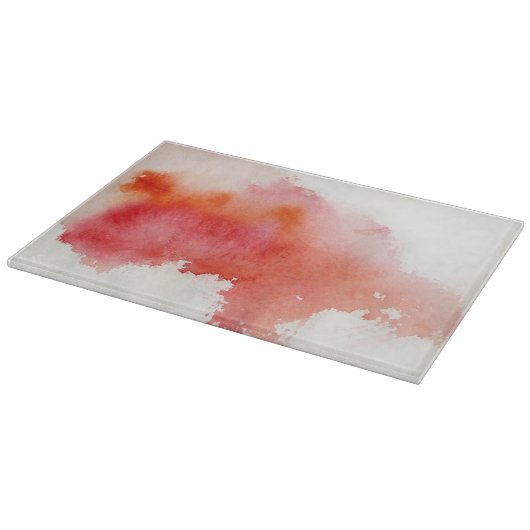 Rode plek, waterverf abstracte hand geschilderd snijplank (Hoek)