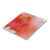 Rode plek, waterverf abstracte hand geschilderd tegeltje (Zijkant)